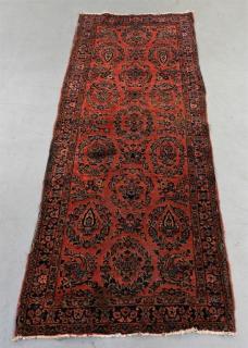 Appraisal: Antique Oriental Persian Sarouk Carpet Runner PERSIA CIRCA An antique