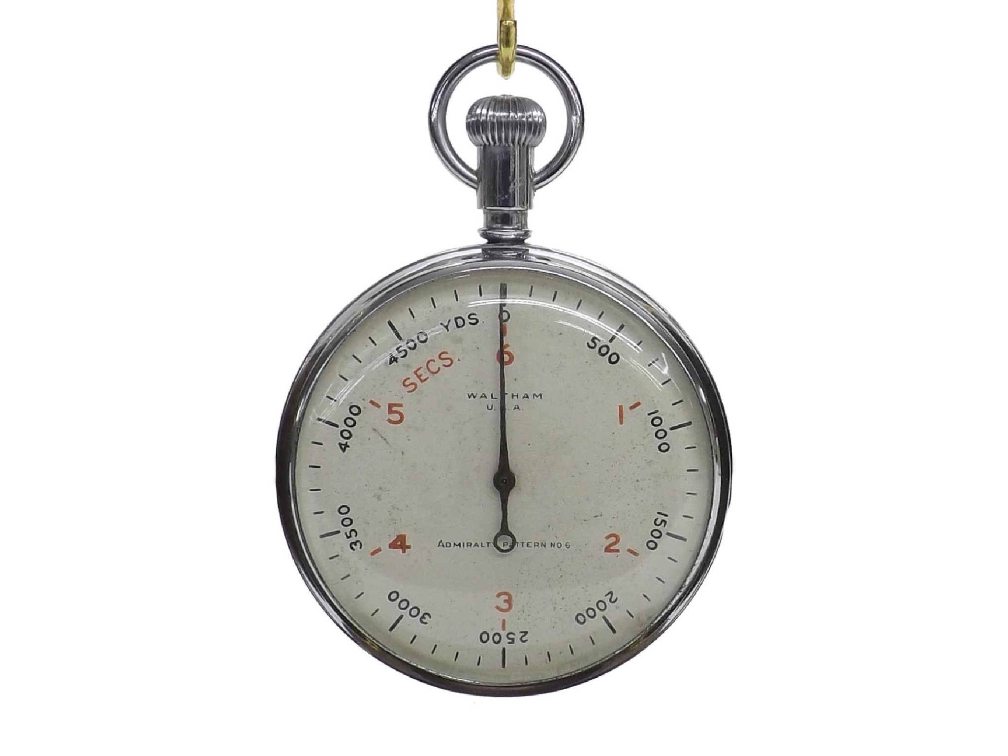 Appraisal: Waltham Admiralty Pattern No chrome cased stopwatch no U mm