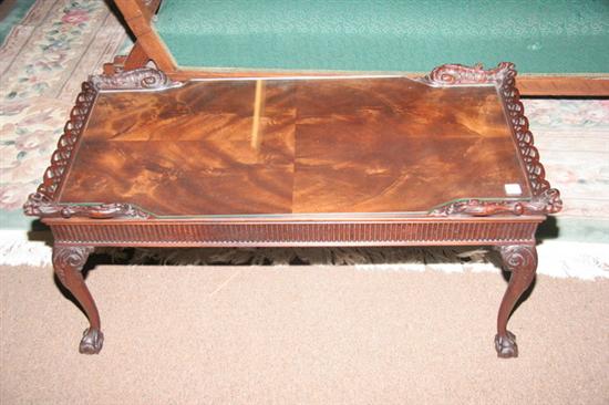 Appraisal: CHIPPENDALE-STYLE CARVED MAHOGANY LOW TABLE