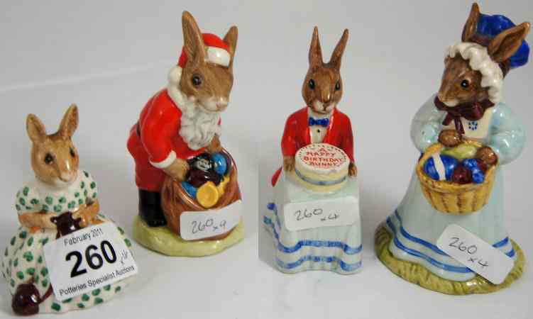 Appraisal: Royal Doulton Bunnykins figures Santa DB seconds Mrs Bunnykins DB