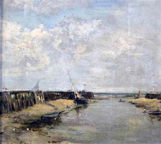 Appraisal: After Eug ne Boudin French - oil on wooden panel