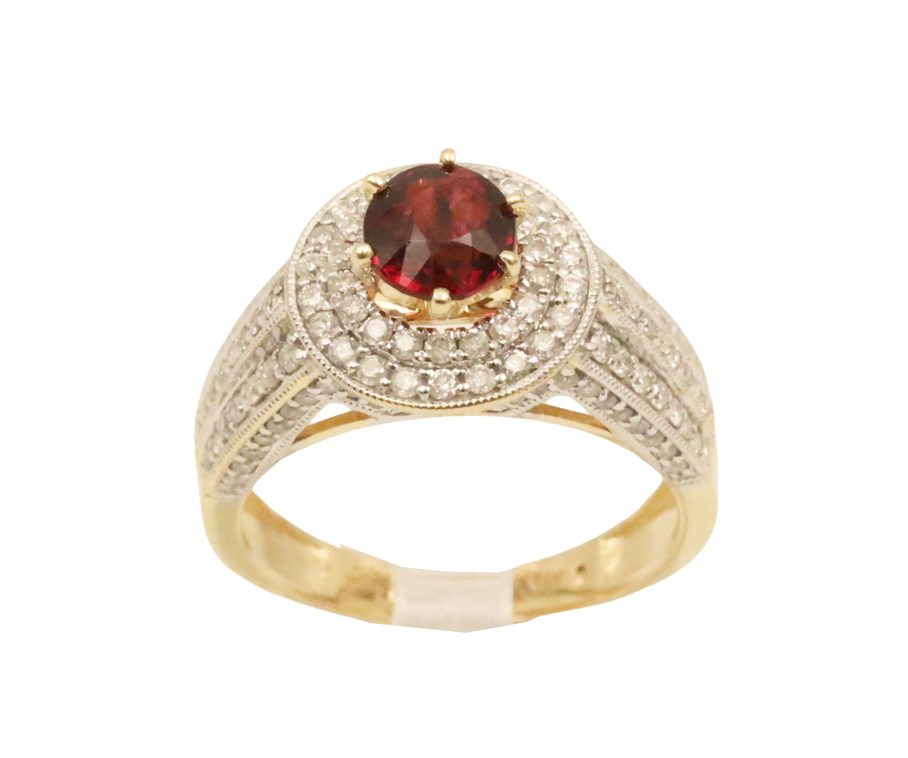 Appraisal: K yellow gold red Spinel and diamond ring having center