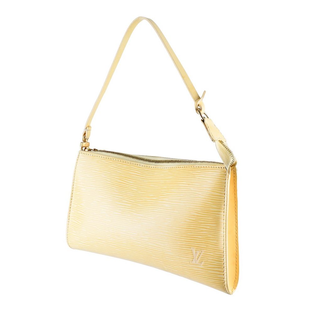 Appraisal: Louis Vuitton Vanilla Epi Leather Accessory Pouch Louis Vuitton Vanilla