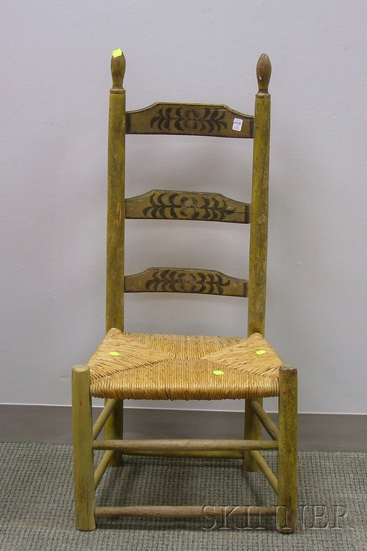 Appraisal: Paint Decorated Ladder-back Side Chair