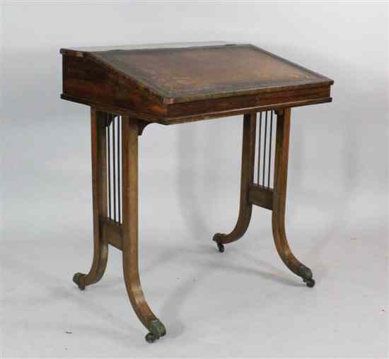 Appraisal: An early Victorian rosewood desk in the manner of Gillows