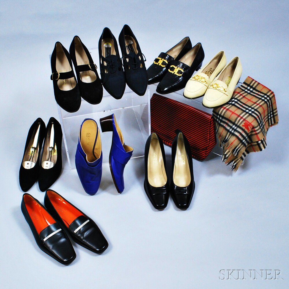 Appraisal: Group of Designer Women's Shoes and Accessories including three pairs