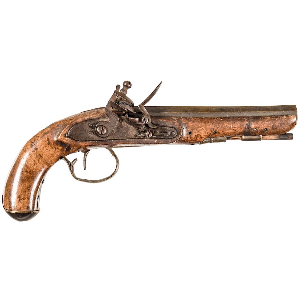 Appraisal: c - Fur Trade English American Brass Barrel Flintlock Pistol