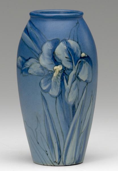 Appraisal: WELLER Hudson KKT vase painted by Dorothy England with irises