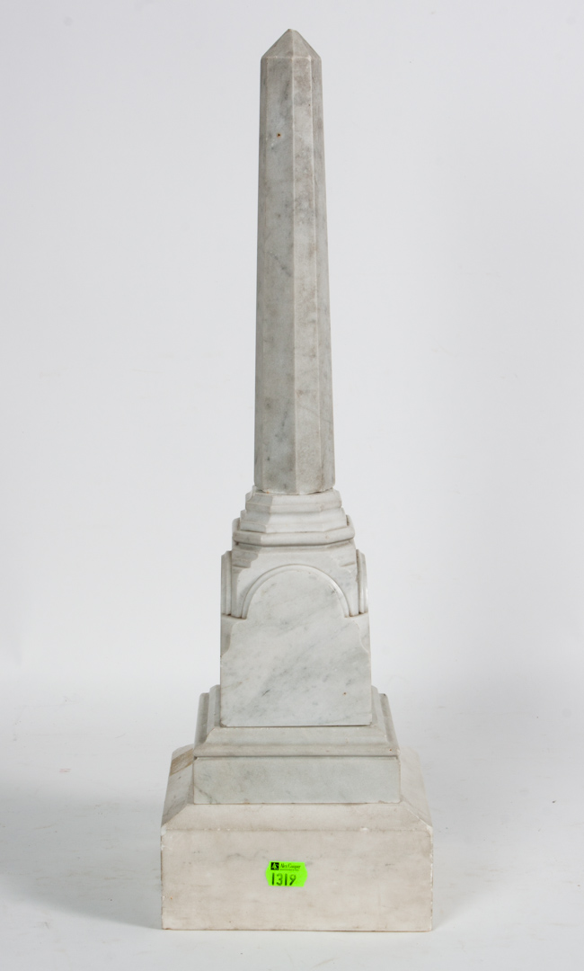 Appraisal: Classical style miniature marble obelisk late th early th century