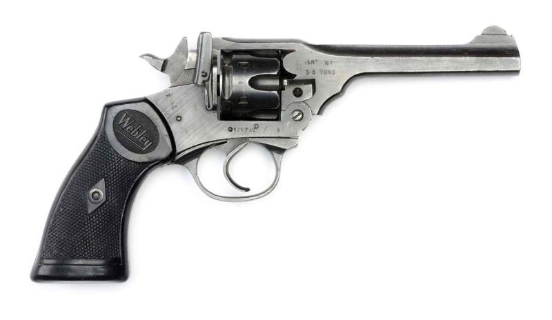 Appraisal: Webley Scott War Finish D A Revolver Serial This is