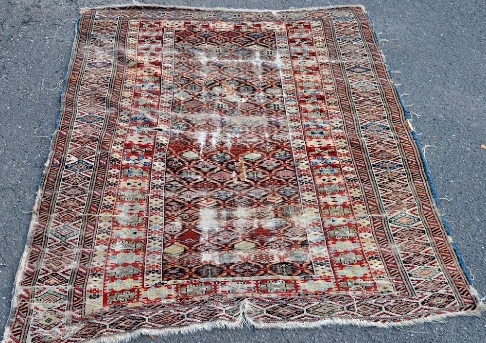 Appraisal: Caucasian Shirvan Rug Caucasian Shirvan rug th century ' long