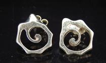 Appraisal: Tiffany Co Sterling Silver Freeform Earrings Marked Tiffany and sterling