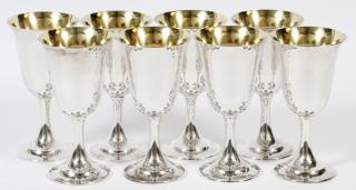 Appraisal: INTERNATIONAL 'LORD SAYBROOK' STERLING GOBLETS EIGHT H A set of