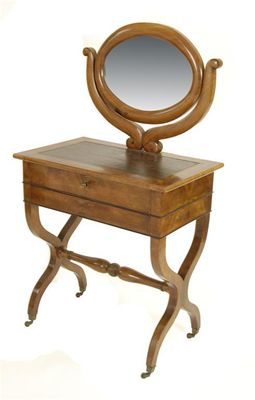 Appraisal: A th century continental walnut dressing table with mirror back