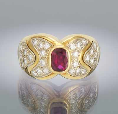 Appraisal: A Ladies' k Gold Ruby and Diamond Ring k yellow