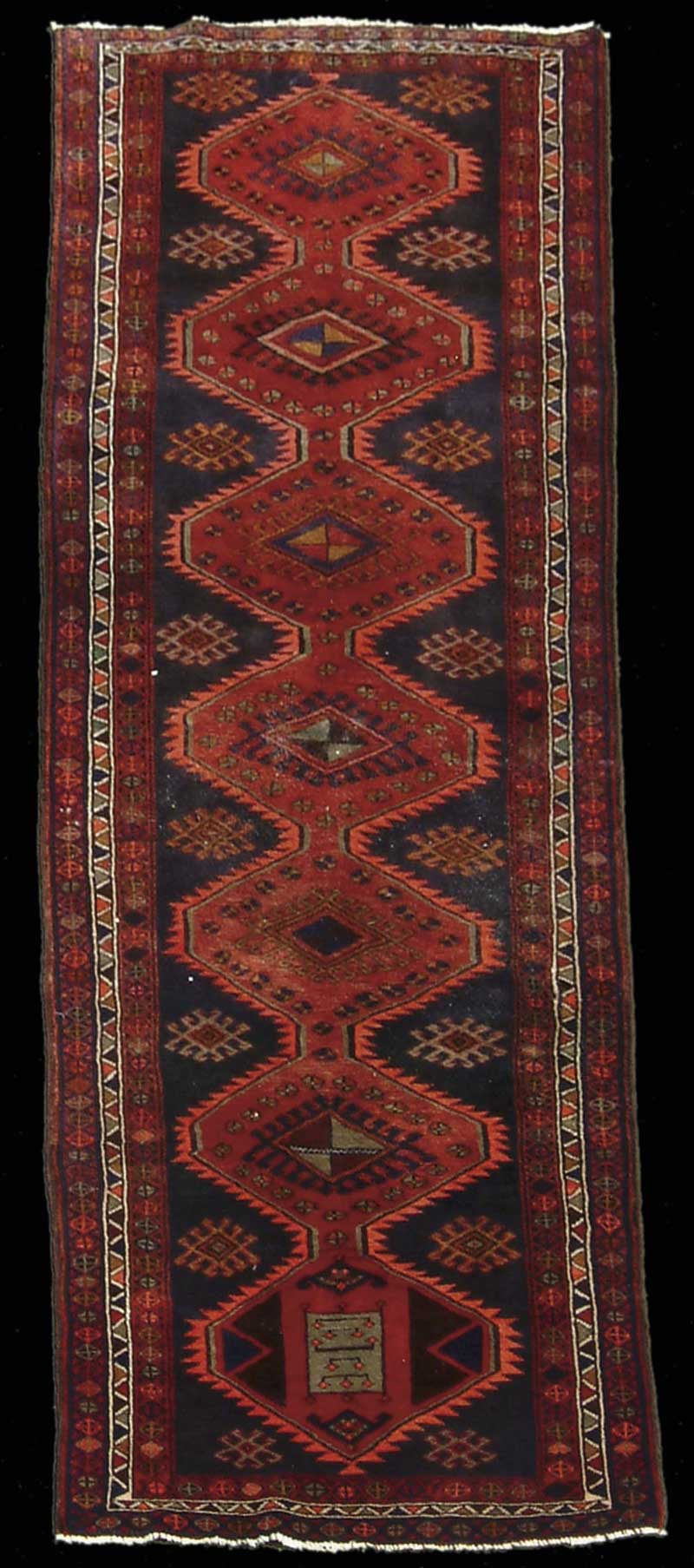 Appraisal: HERIZ ORIENTAL RUNNER Last half of the th Century Seven