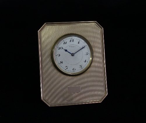 Appraisal: A ct gold cased easel clock fitted an -day movement