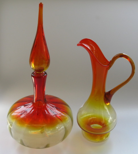 Appraisal: Two Pieces of Bohemian Glass second quarter th century one