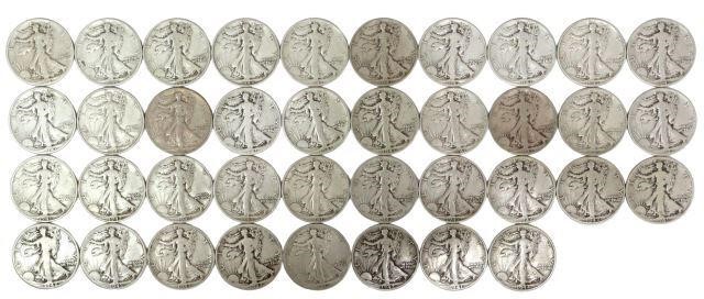 Appraisal: lot of U S Walking Liberty half dollars S D