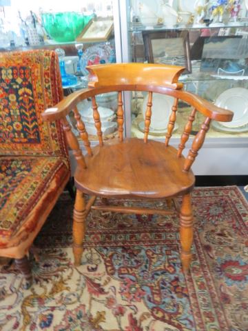 Appraisal: th Century Captain's Chair plank seat