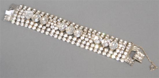 Appraisal: MARILYN MONROE RHINESTONE BRACELET Wide cuff with seven rows of