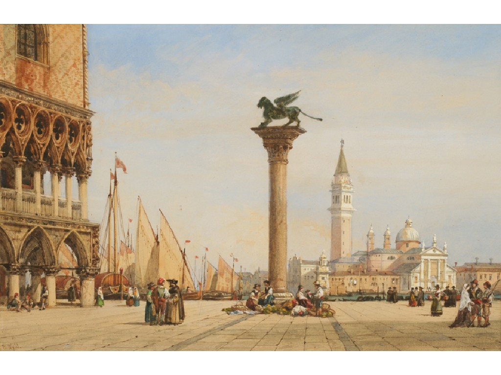 Appraisal: WILLIAM WYLD The Piazzetta of St Mark Venice signed watercolour