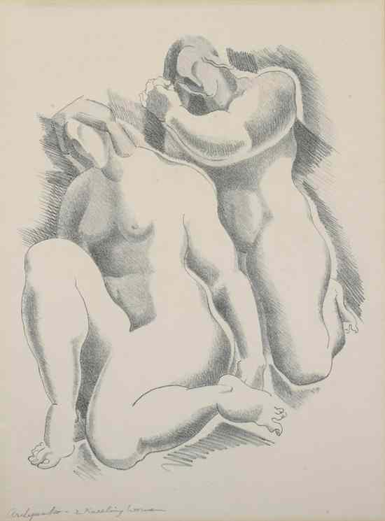 Appraisal: ALEXANDER ARCHIPENKO Russian - TWO KNEELING WOMEN signed and titled