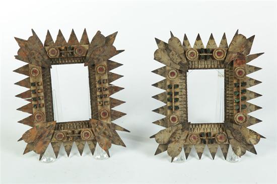 Appraisal: PAIR OF TRAMP ART FRAMES American early th century Stylized