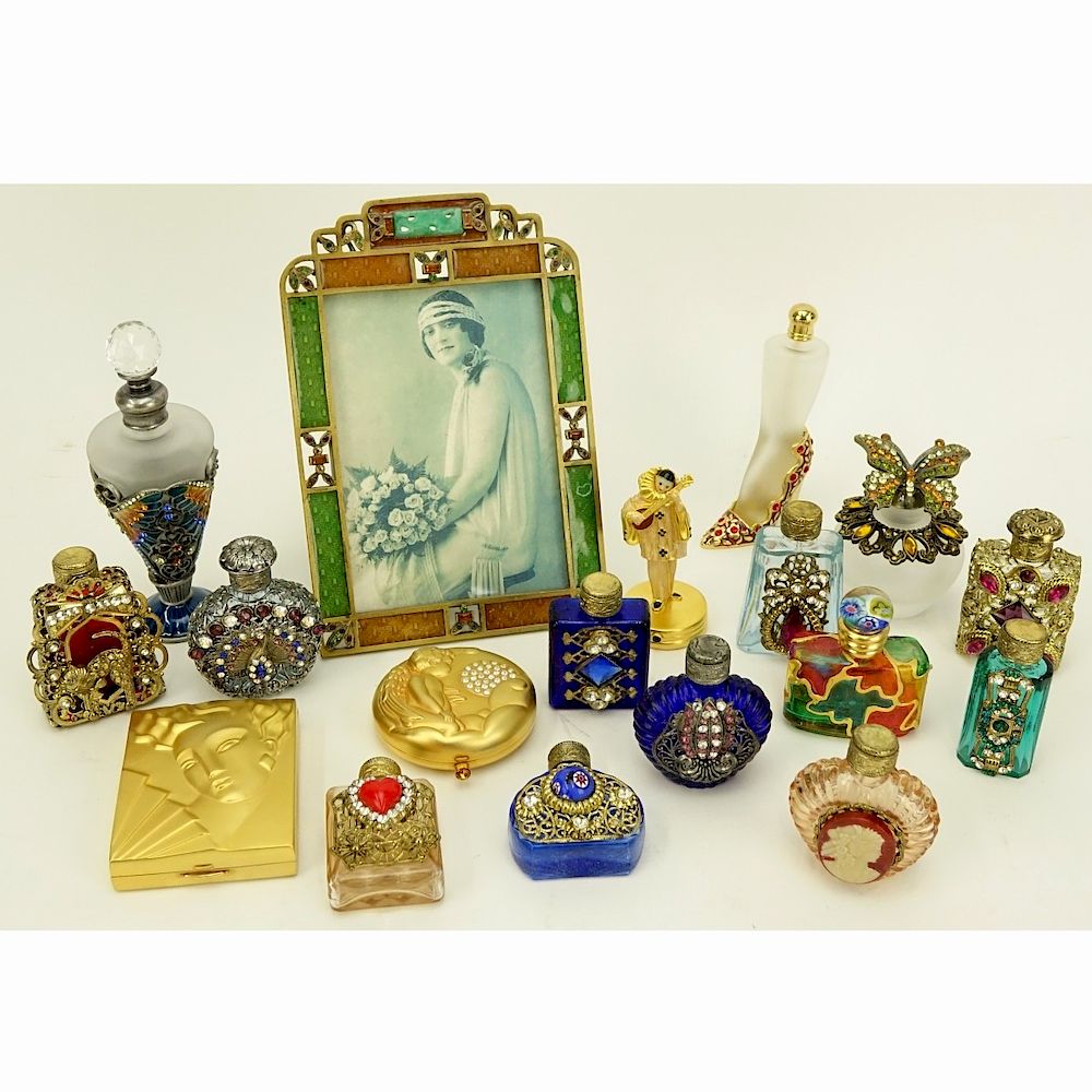 Appraisal: Eighteen Miniature Perfume and Vanity Items A Collection Of Eighteen