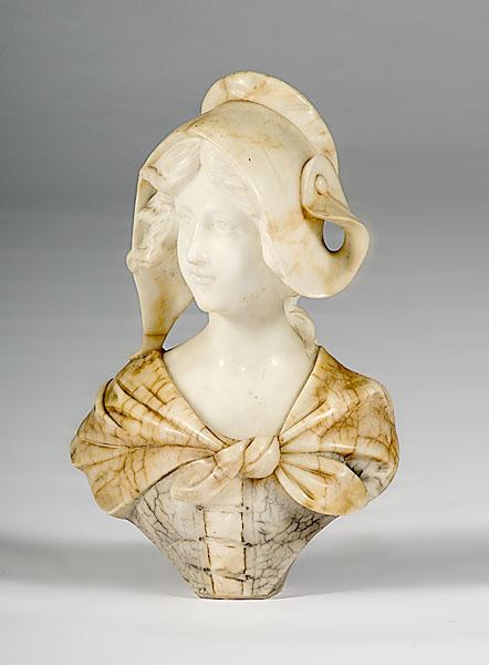 Appraisal: MARBLE BUST OF A WOMAN Continental possibly Dutch th century