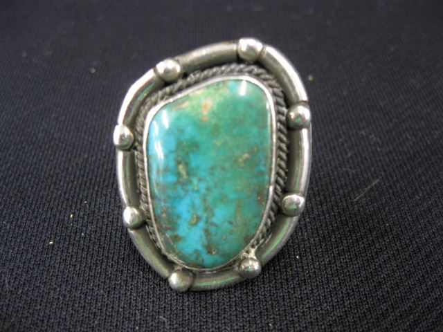 Appraisal: Indian Turquoise Ring rich stone in sterling silver probably Navajo