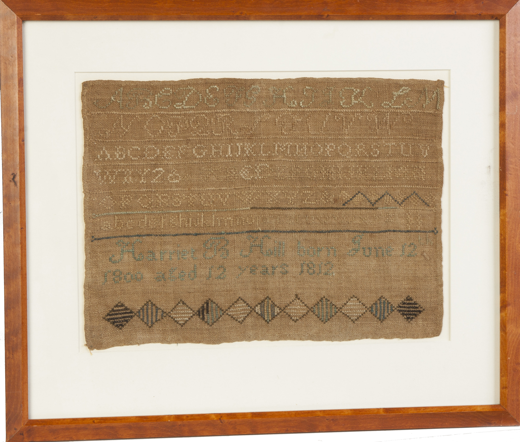 Appraisal: Harriet B Hill Sampler Born aged years