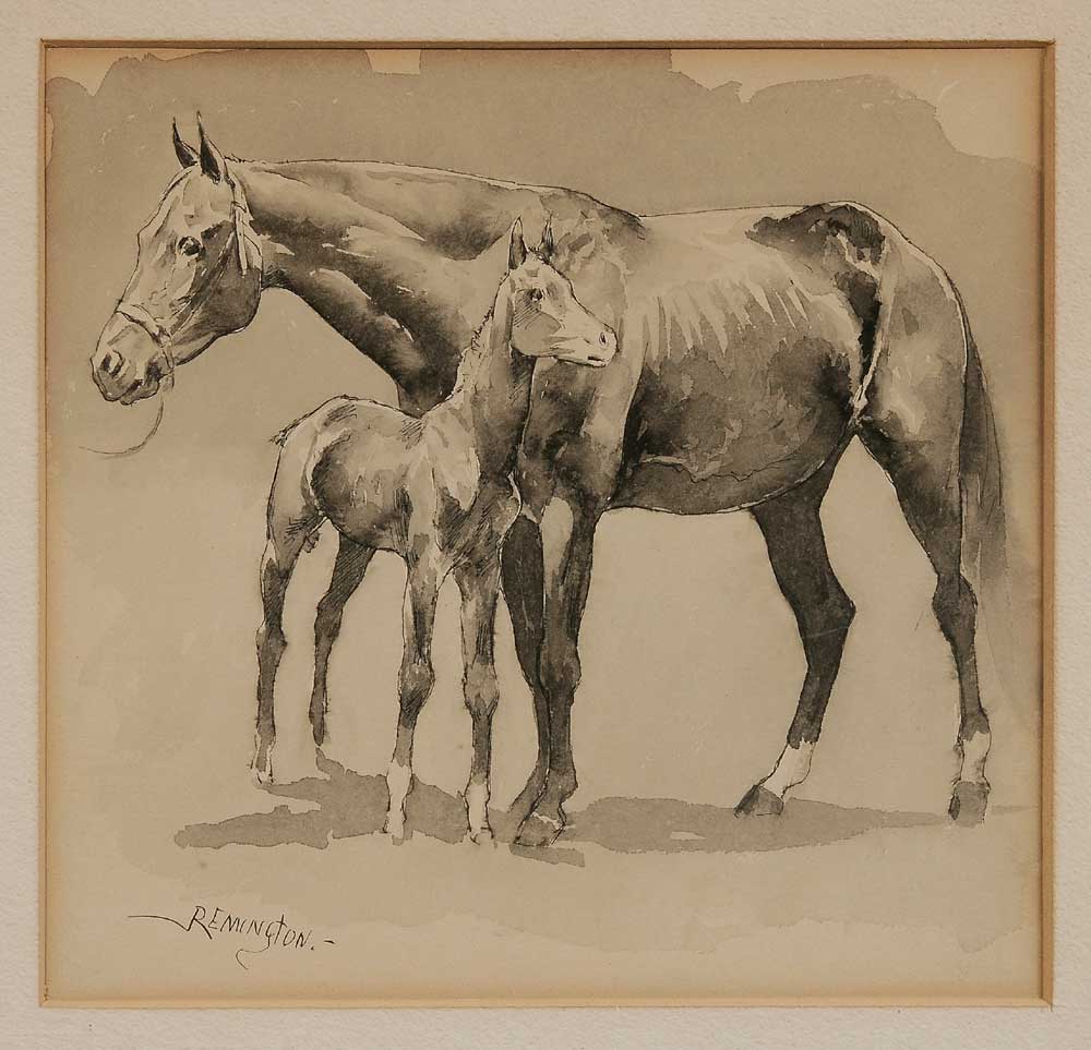 Appraisal: Frederic Sackrider Remington New York - Mare and Colt signed