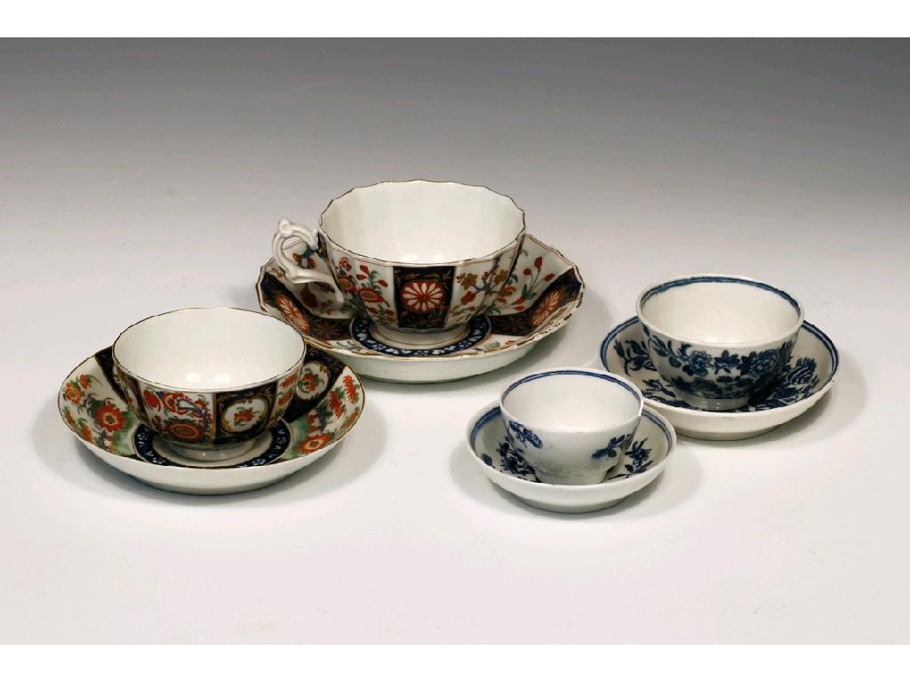 Appraisal: A FIRST PERIOD WORCESTER TEA BOWL AND SAUCER circa decorated