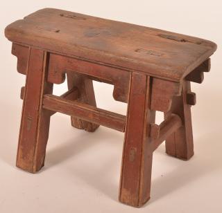 Appraisal: Early th Century Mortised Leg Footstool Early th Century Mortised