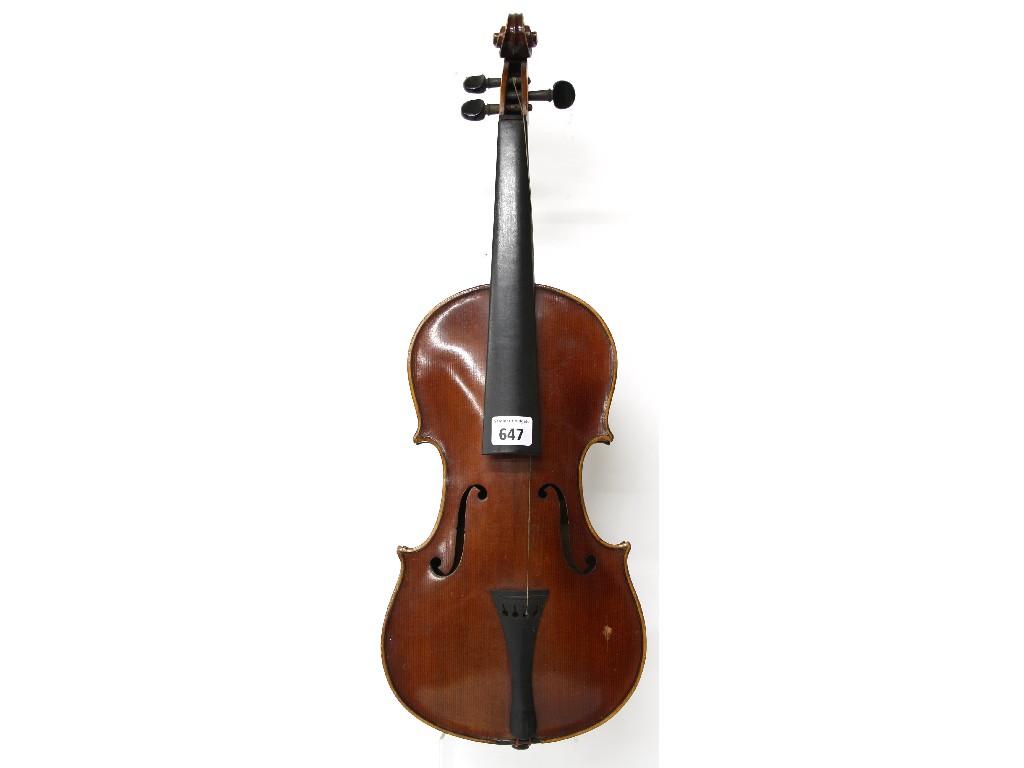 Appraisal: th century German violin cm