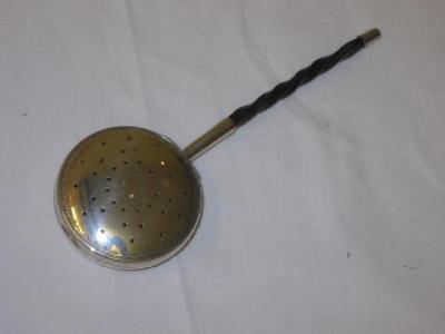 Appraisal: A VICTORIAN MINIATURE CHESTNUT ROASTER the circular pan with pierced