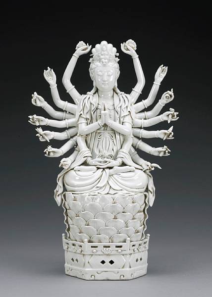 Appraisal: A Dehua porcelain seated figure of Guanyin th Century The