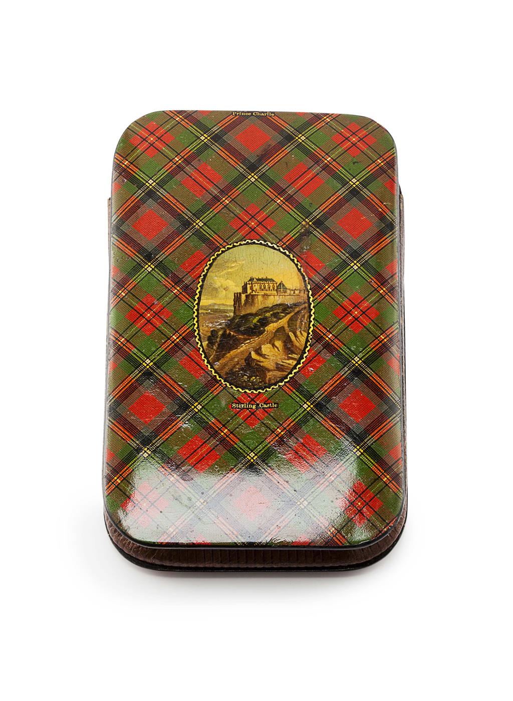 Appraisal: A 'PRINCE CHARLIE' TARTANWARE CIGAR CASE TH CENTURY the rounded