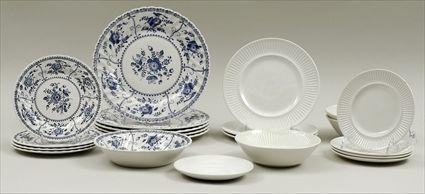 Appraisal: Johnson Brothers Blue Transfer-Printed Part Dinner Service Comprising five dinner