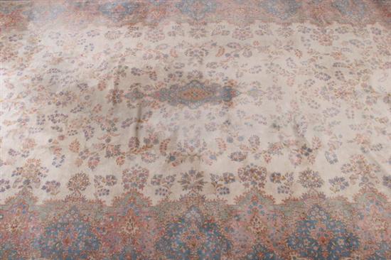 Appraisal: PERSIAN KERMAN RUG - ft in x ft in Stained