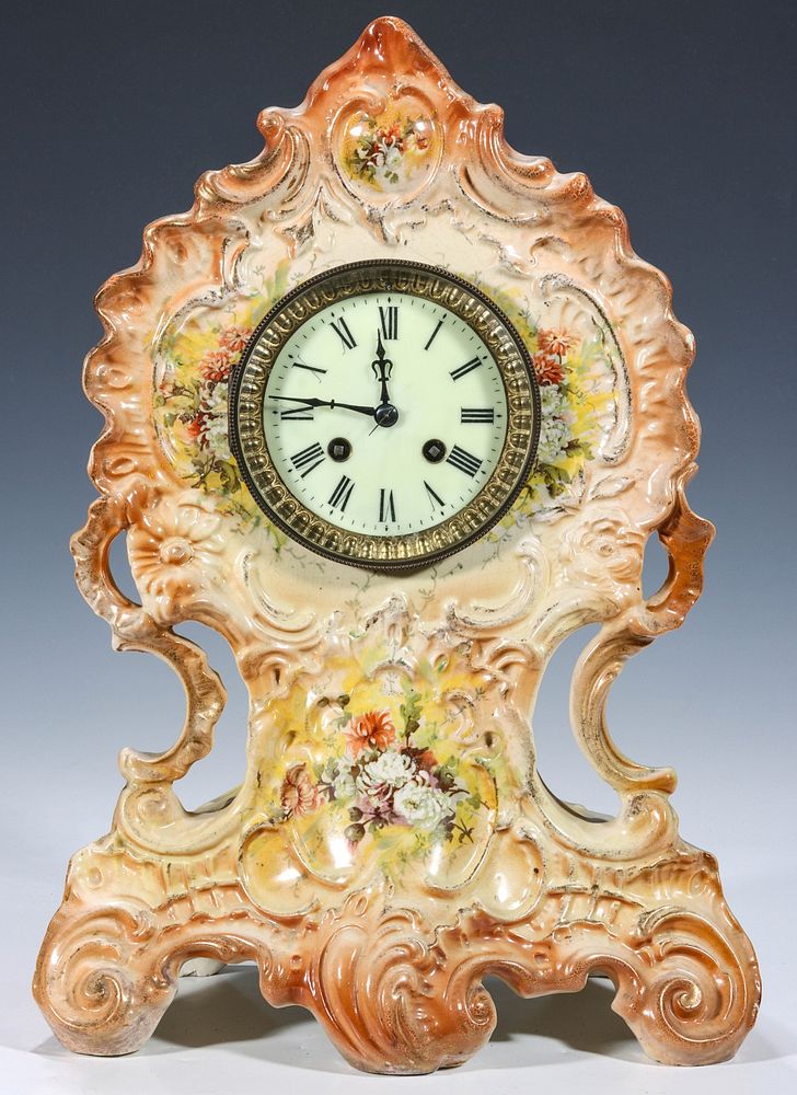 Appraisal: A LARGE ORNATE CHINA CASE CLOCK WITH JAPY FRERES MVMT