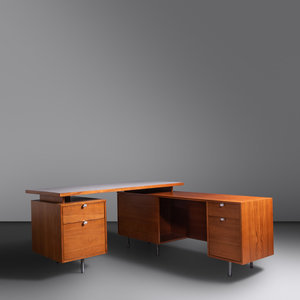 Appraisal: George Nelson Associates - Executive Office Desk and ReturnHerman Miller