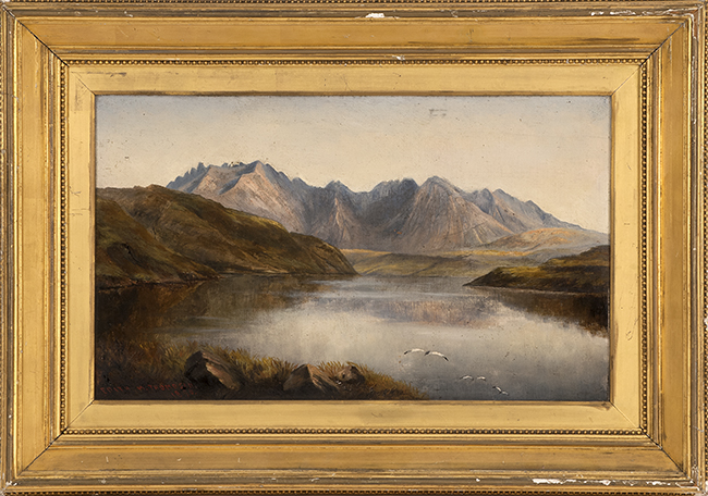 Appraisal: FRAMED PAINTING EDITH BLIGHT THOMPSON English b The Black Cuillin