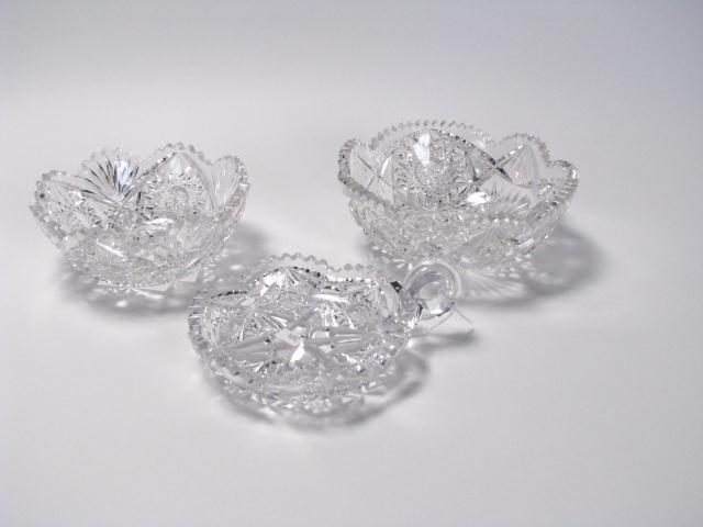 Appraisal: Three Cut Glass Items including a '' bowl a ''