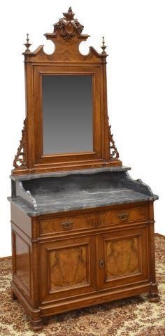 Appraisal: French Louis Philippe burlwood vanity table and mirror th c