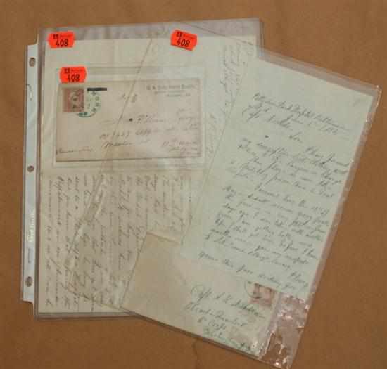 Appraisal: Civil War Ephemera Two soldier's letters written by R B