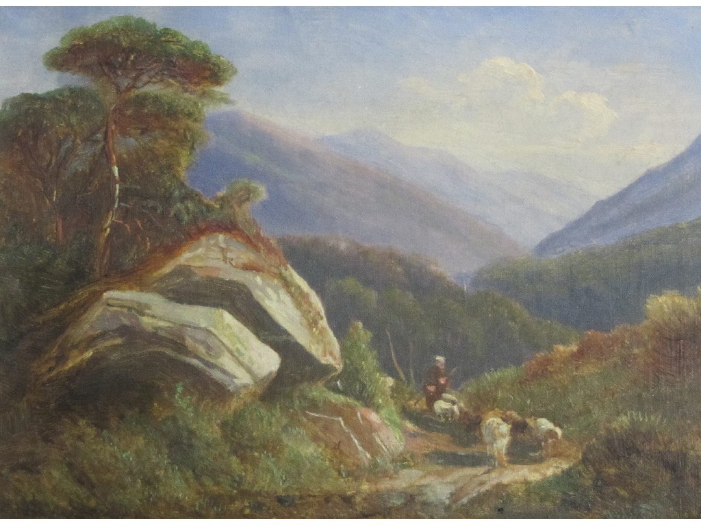 Appraisal: CONTINENTAL SCHOOL TH CENTURY HERDSMAN WITH SHEEP ON A MOUNTAIN