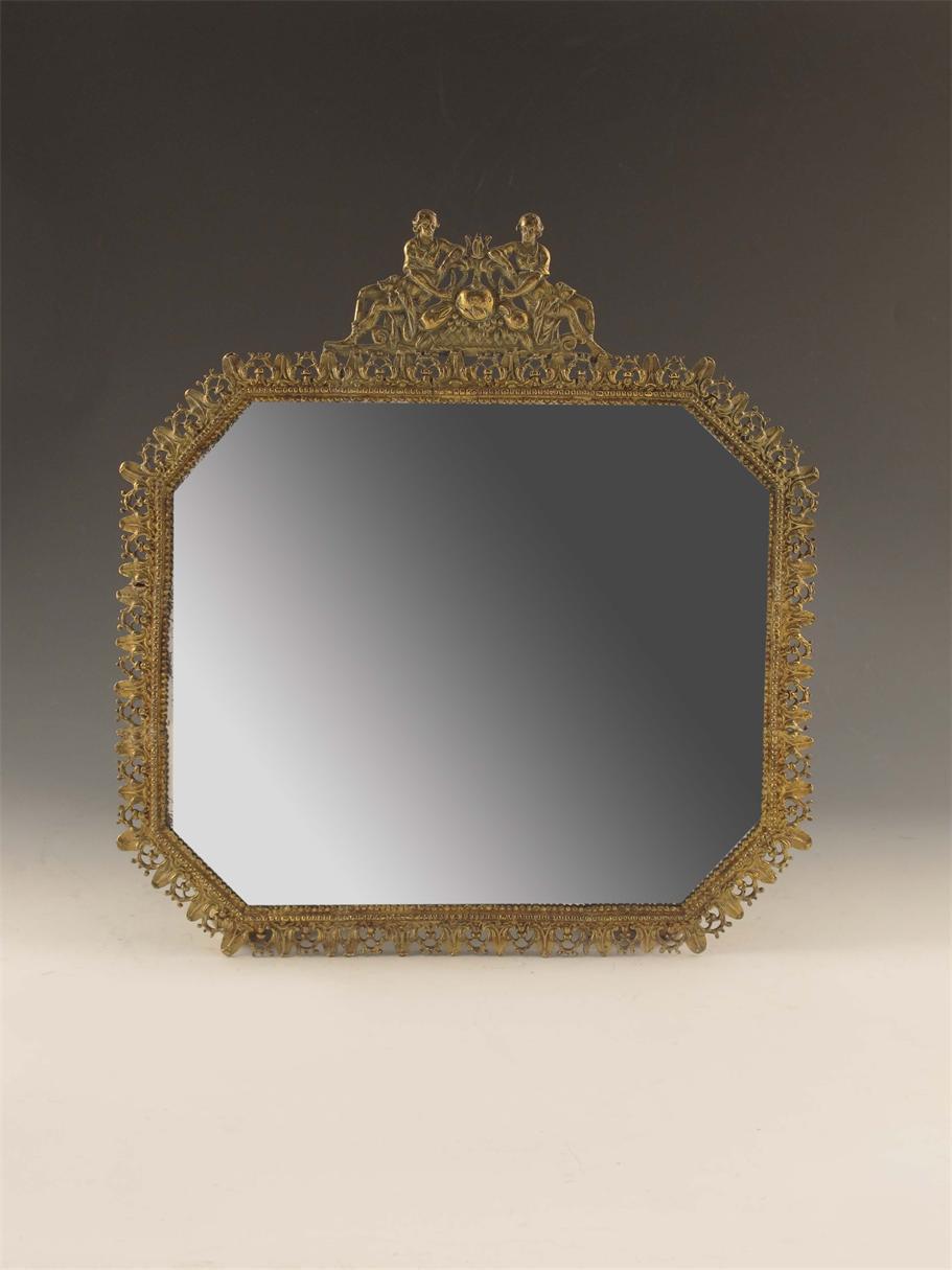 Appraisal: A Dutch gilt brass wall mirror