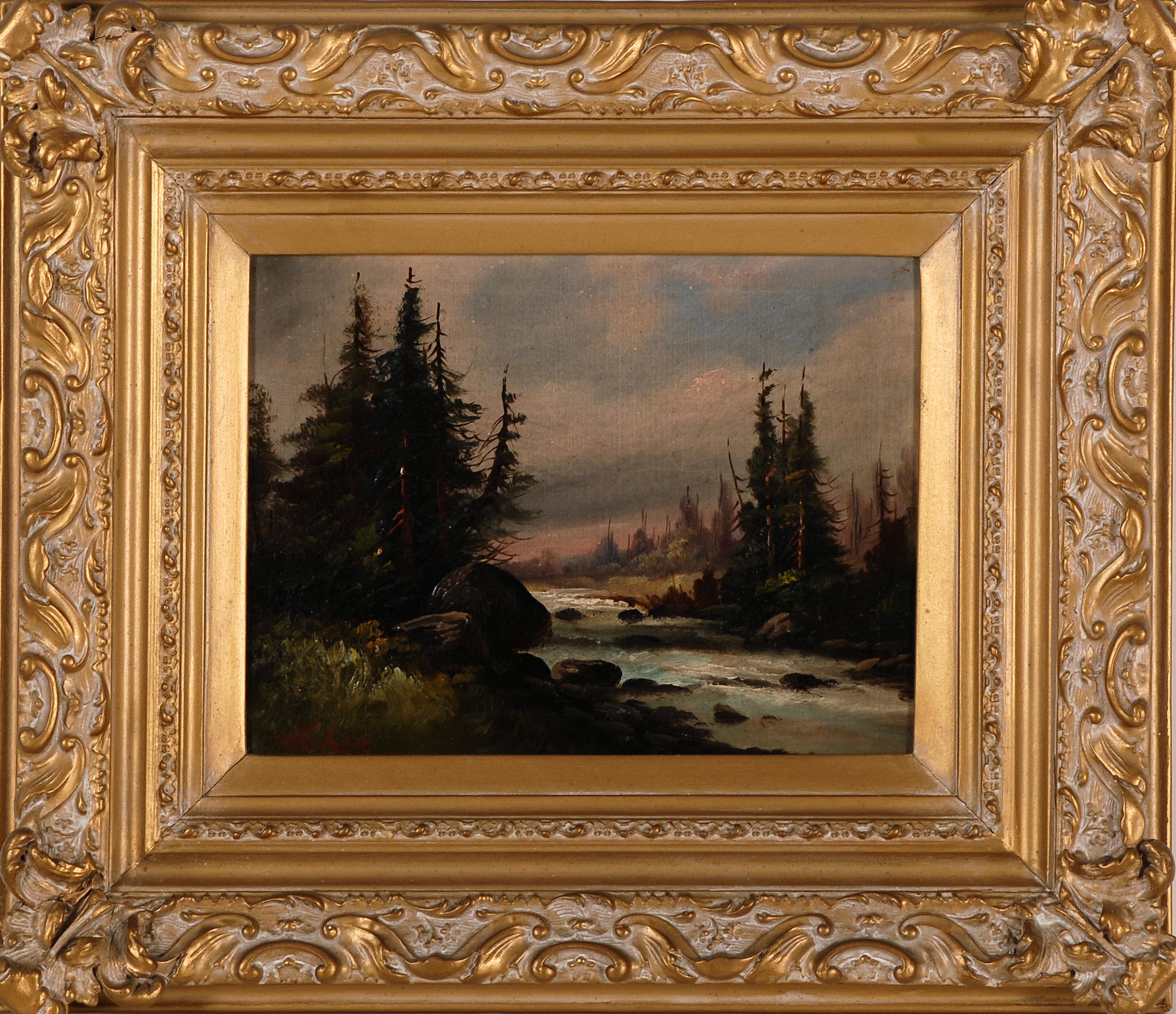 Appraisal: FRAMED PAINTING AMERICAN SCHOOL By D A Fisher - Late